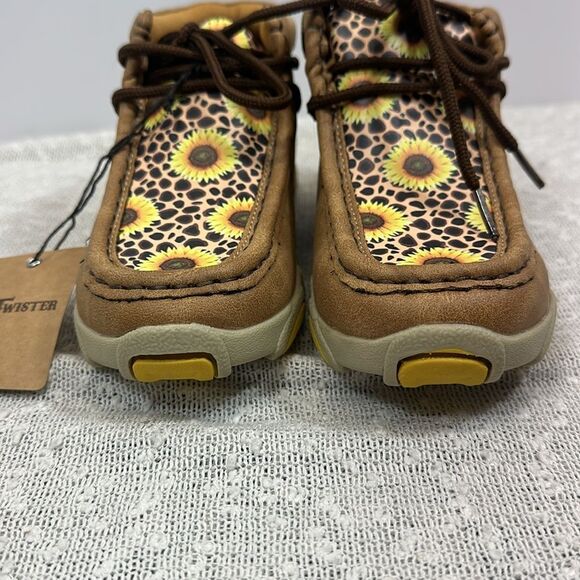 Twister Western Chukka Boots Shoes Cheetah Sunflower Girls 12 NWT - Picture 4 of 11